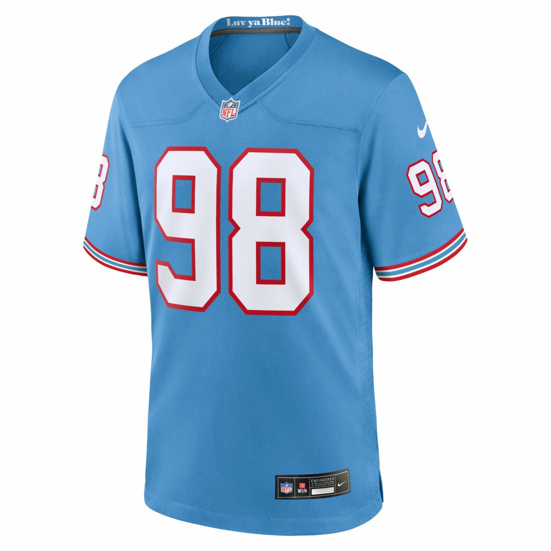 Jeffery Simmons Tennessee Titans Oilers Throwback Alternate Game Player Jersey - Light Blue Jerseys
