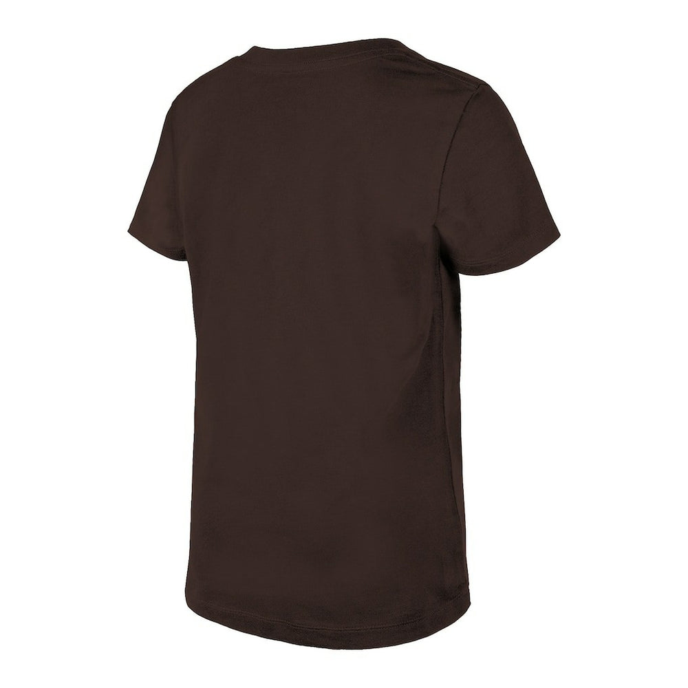 Cleveland Browns New Era Girls Youth Reverse Sequin V-Neck T-Shirt - Brown T-shirts