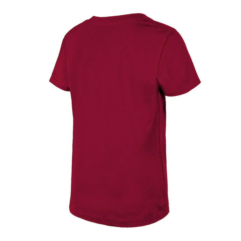 Washington Commanders New Era Girls Youth Reverse Sequin V-Neck T-Shirt - Burgundy T-shirts