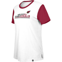 Arizona Cardinals New Era Women's Third Down Colorblock T-Shirt - White/Cardinal T-shirts