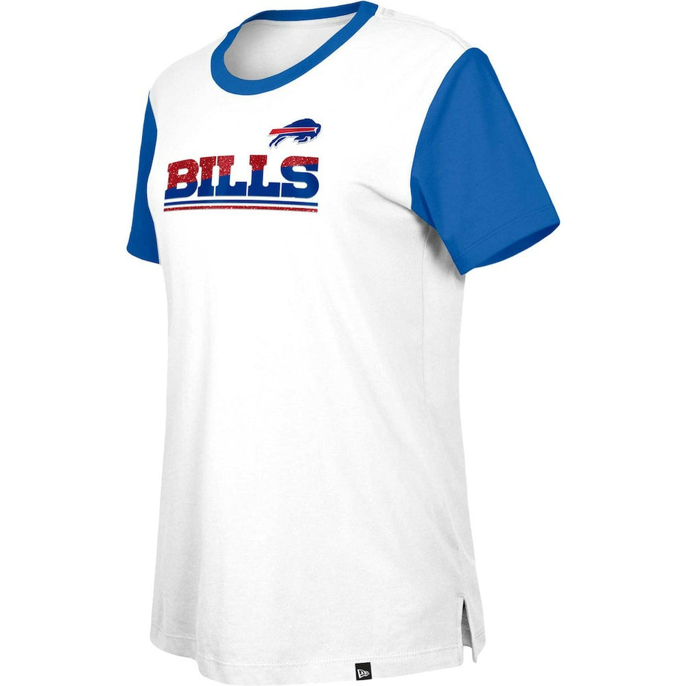 Buffalo Bills New Era Women's Third Down Colorblock T-Shirt - White/Royal T-shirts