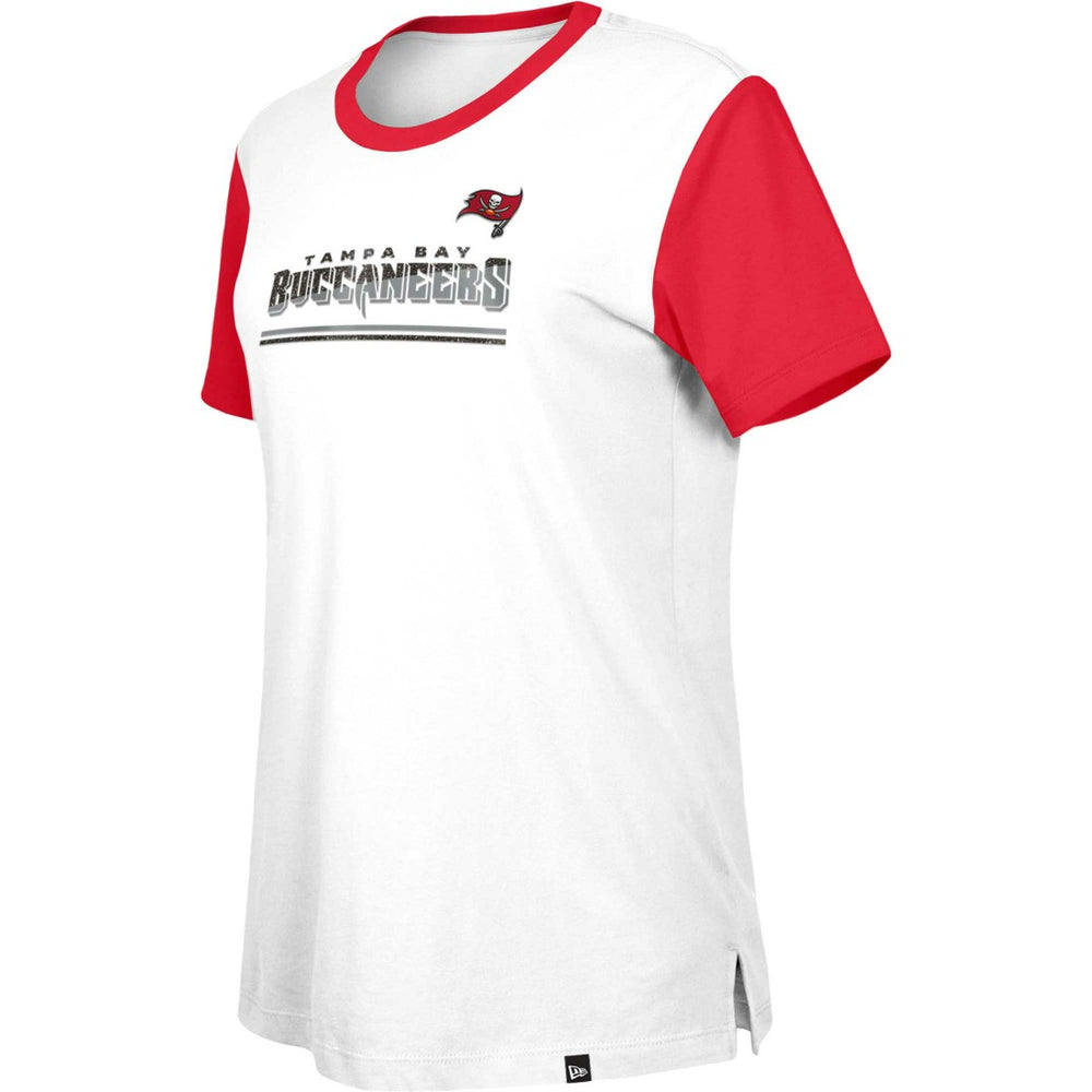 Tampa Bay Buccaneers New Era Women's Third Down Colorblock T-Shirt - White/Red T-shirts
