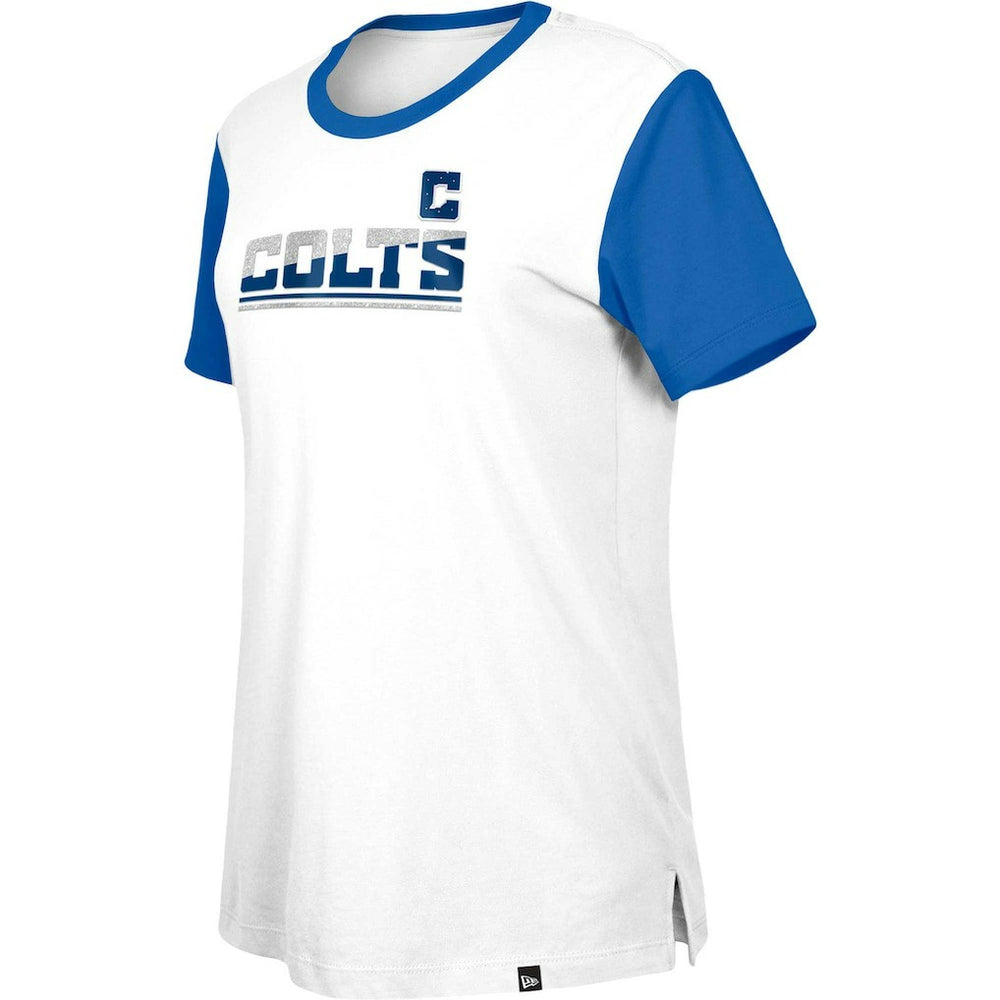 Indianapolis Colts New Era Women's Third Down Colorblock T-Shirt - White/Royal T-shirts