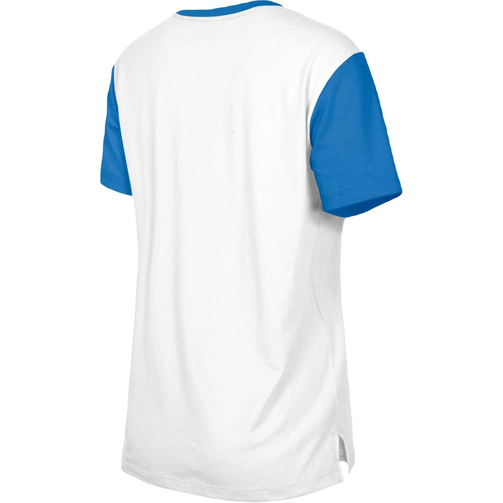 Los Angeles Chargers New Era Women's Third Down Colorblock T-Shirt - White/Blue T-shirts