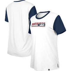 New England Patriots New Era Women's Third Down Colorblock T-Shirt - White/Navy T-shirts