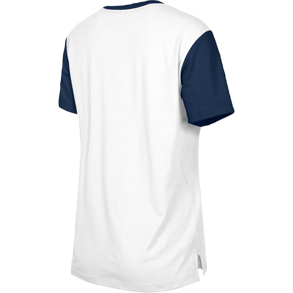 New England Patriots New Era Women's Third Down Colorblock T-Shirt - White/Navy T-shirts