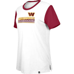 Washington Commanders New Era Women's Third Down Colorblock T-Shirt - White/Burgundy T-shirts