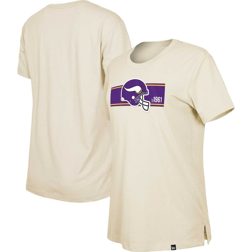 Minnesota Vikings New Era Women's Third Down Historic T-Shirt - Tan T-shirts