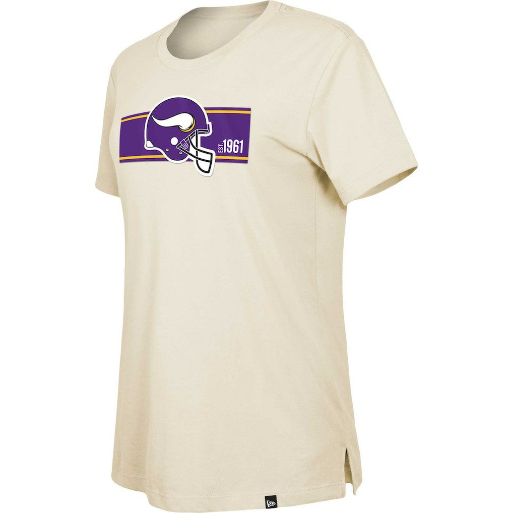 Minnesota Vikings New Era Women's Third Down Historic T-Shirt - Tan T-shirts