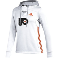Philadelphia Flyers adidas Women's Refresh Skate Lace AEROREADY Pullover Hoodie - White | US 5260159