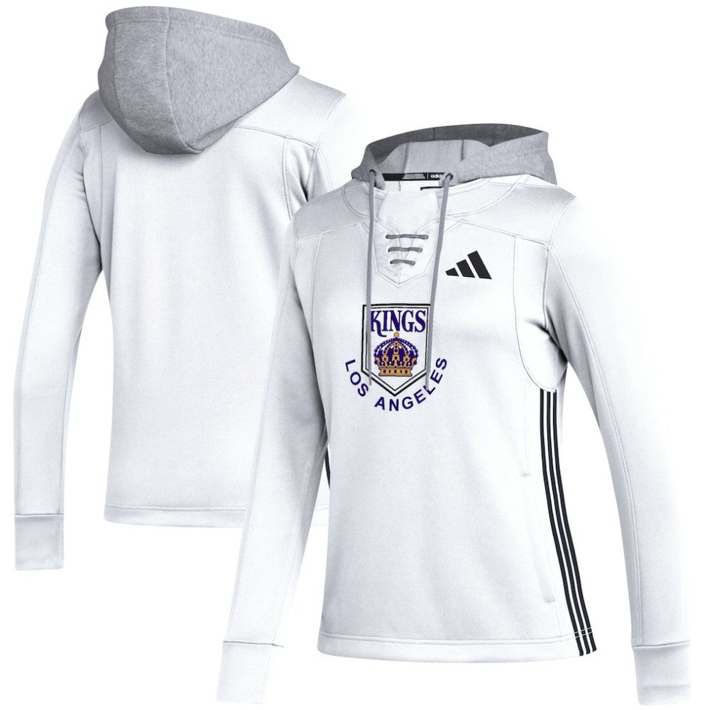 Los Angeles Kings adidas Women's Refresh Skate Lace AEROREADY Pullover Hoodie - White | US 5260161