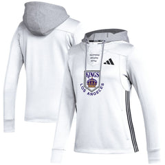 Los Angeles Kings adidas Women's Refresh Skate Lace AEROREADY Pullover Hoodie - White | US 5260161
