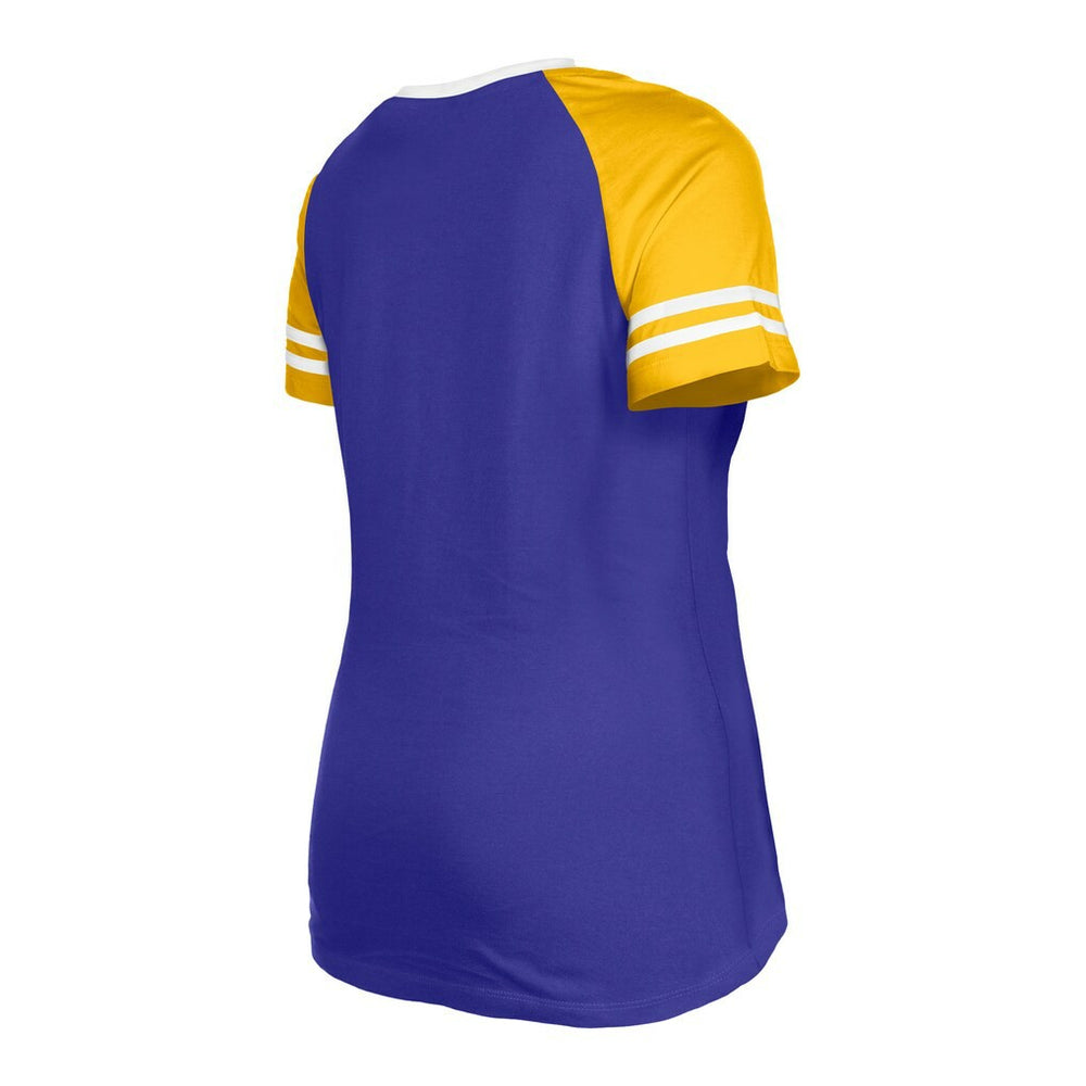 Minnesota Vikings New Era Women's Raglan Lace-Up T-Shirt - Purple T-shirts