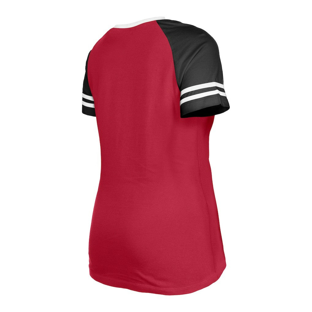 Arizona Cardinals New Era Women's Raglan Lace-Up T-Shirt - Cardinal T-shirts