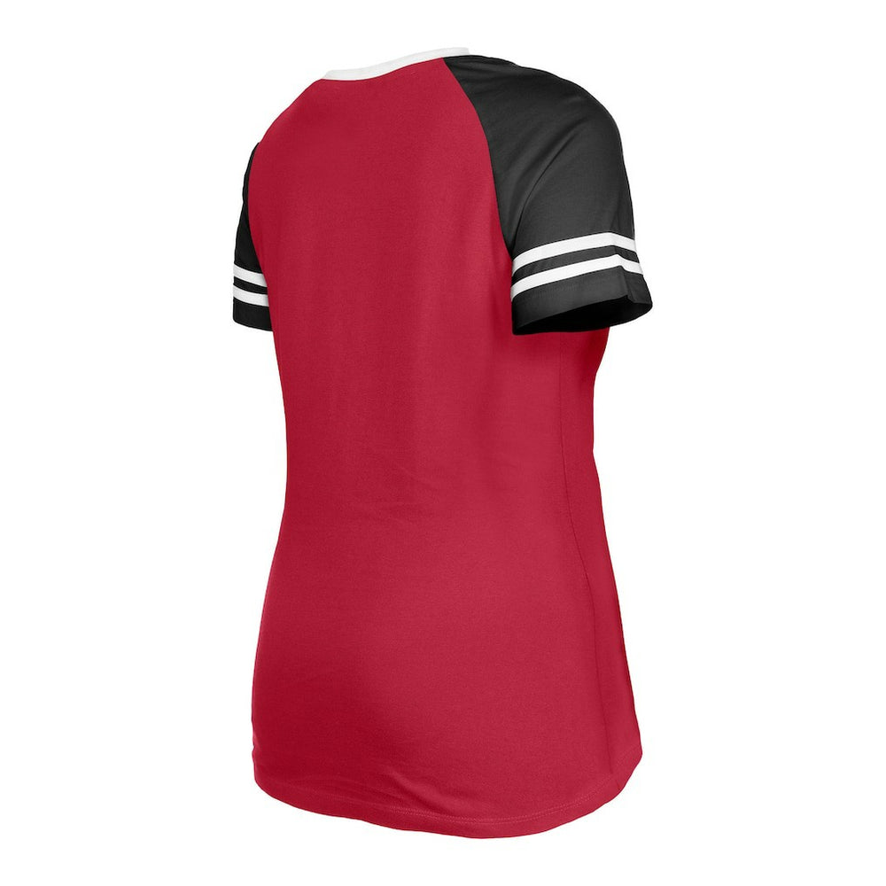 Arizona Cardinals New Era Women's Raglan Lace-Up T-Shirt - Cardinal T-shirts