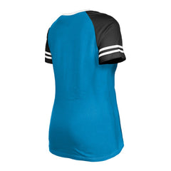 Carolina Panthers New Era Women's Raglan Lace-Up T-Shirt - Blue T-shirts
