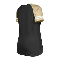 New Orleans Saints New Era Women's Raglan Lace-Up T-Shirt - Black T-shirts