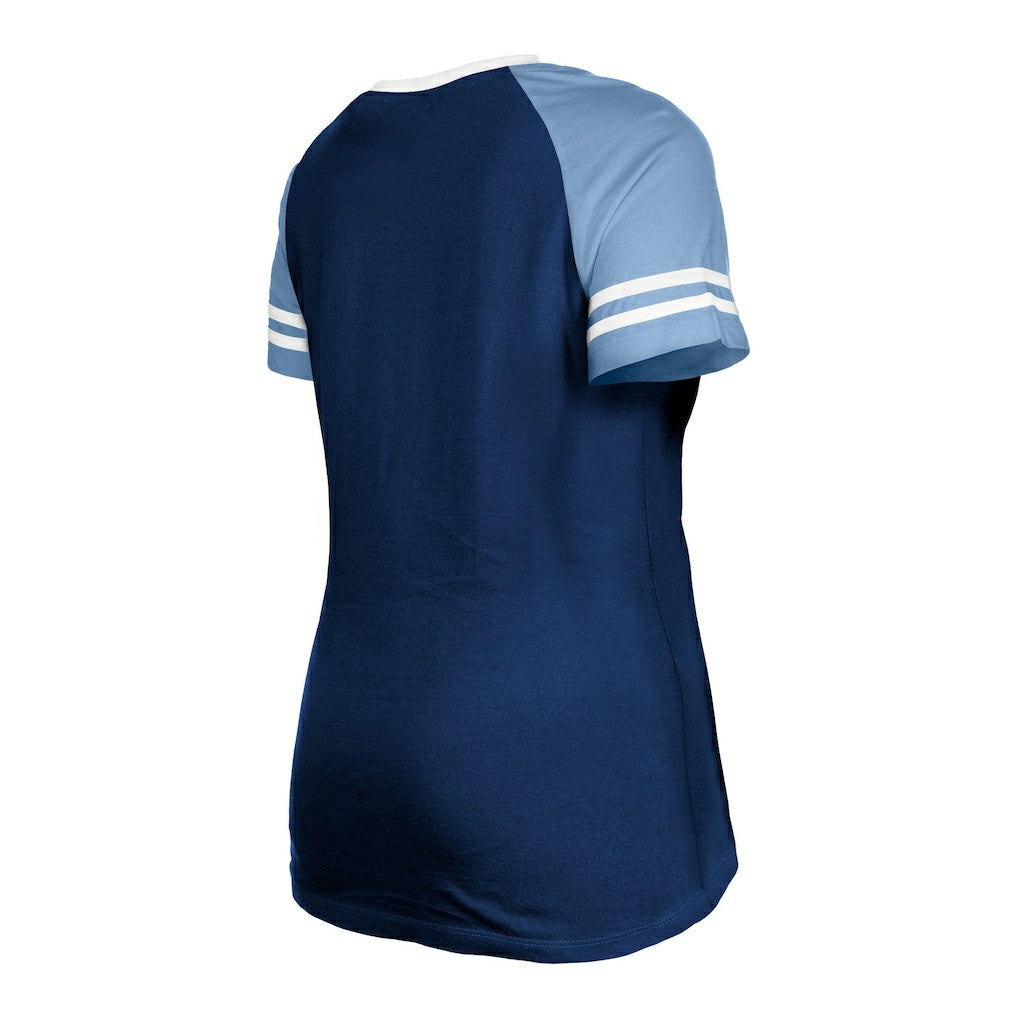 Tennessee Titans New Era Women's Raglan Lace-Up T-Shirt - Navy T-shirts