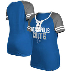 Indianapolis Colts New Era Women's Raglan Lace-Up T-Shirt - Royal T-shirts