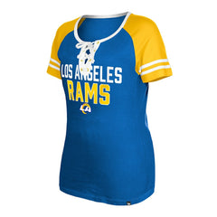 Los Angeles Rams New Era Women's Raglan Lace-Up T-Shirt - Royal T-shirts