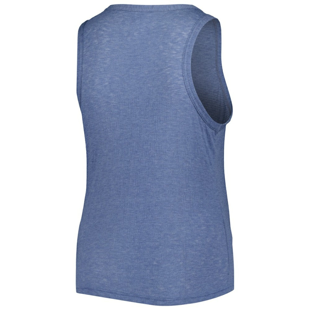 Atlanta Braves Soft as a Grape Women's Plus Size High Neck Tri-Blend Tank Top - Navy Tanks