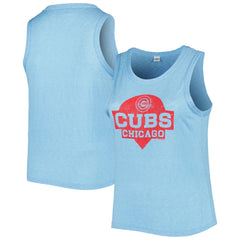 Chicago Cubs Soft as a Grape Women's Plus Size High Neck Tri-Blend Tank Top - Royal Tanks