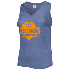 Houston Astros Soft as a Grape Women's Plus Size High Neck Tri-Blend Tank Top - Navy Tanks