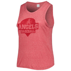Los Angeles Angels Soft as a Grape Women's Plus Size High Neck Tri-Blend Tank Top - Red Tanks
