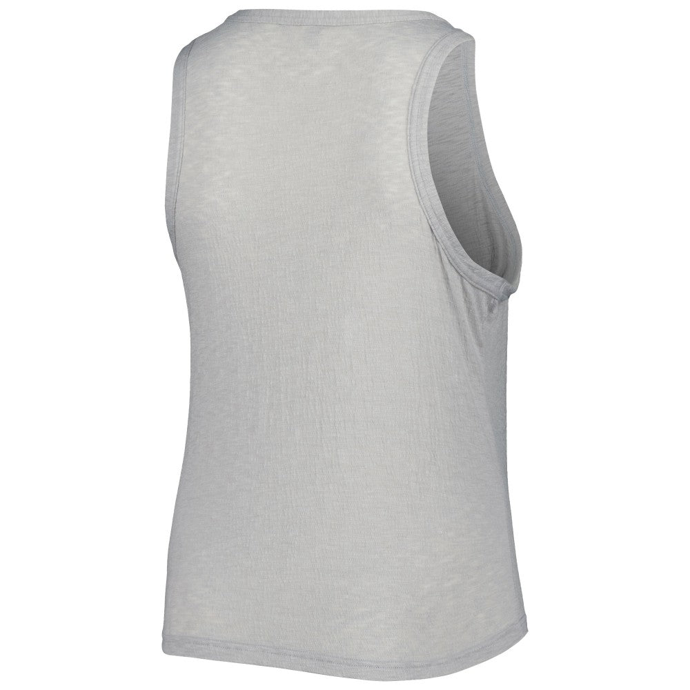 Miami Marlins Soft as a Grape Women's Plus Size High Neck Tri-Blend Tank Top - Gray Tanks