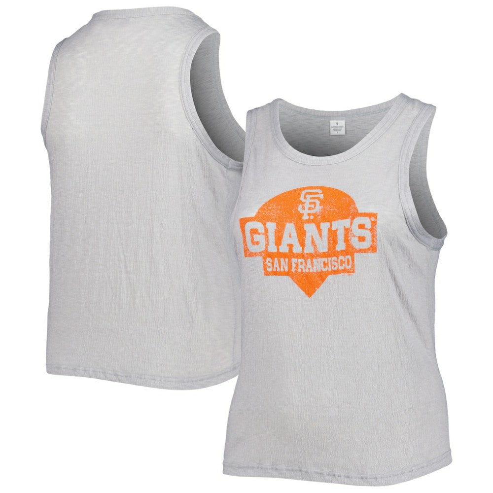 San Francisco Giants Soft as a Grape Women's Plus Size High Neck Tri-Blend Tank Top - Gray Tanks