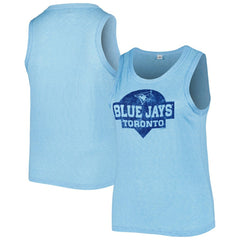 Toronto Blue Jays Soft as a Grape Women's Plus Size High Neck Tri-Blend Tank Top - Royal Tanks