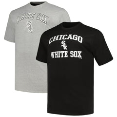 Chicago White Sox Profile Big & Tall T-Shirt Combo Pack - Black/Heather Gray T-shirts
