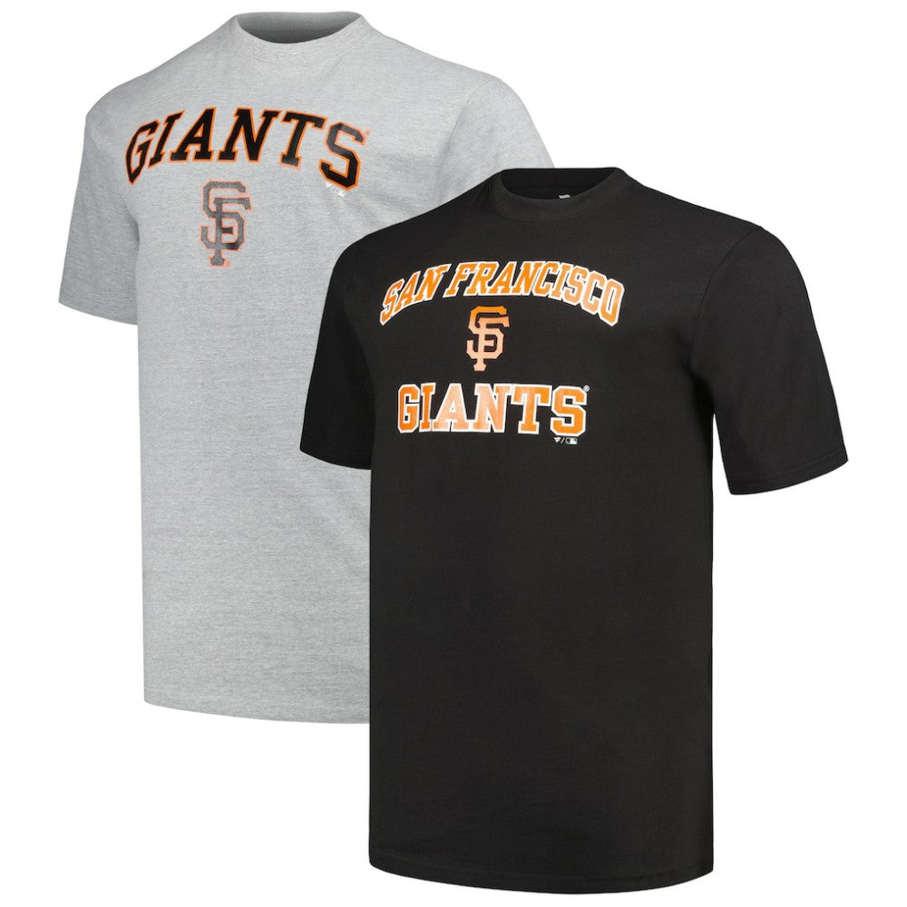 San Francisco Giants Profile Big & Tall T-Shirt Combo Pack - Black/Heather Gray T-shirts
