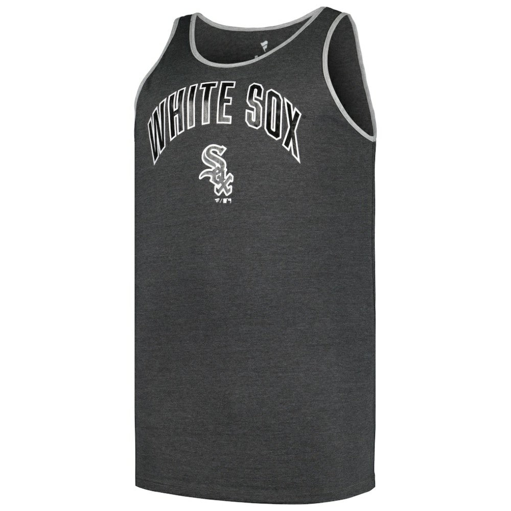 Chicago White Sox Profile Big & Tall Arch Over Logo Tank Top - Heather Charcoal Tanks