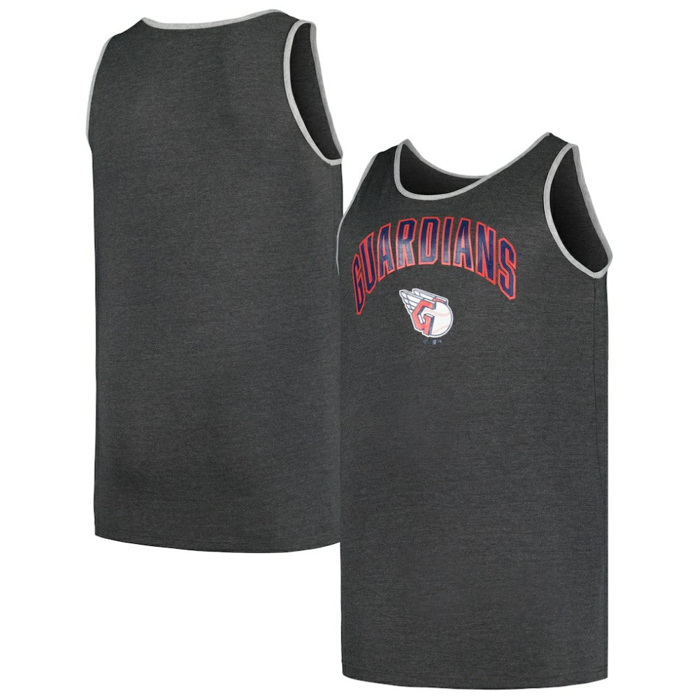 Cleveland Guardians Profile Big & Tall Arch Over Logo Tank Top - Heather Charcoal Tanks