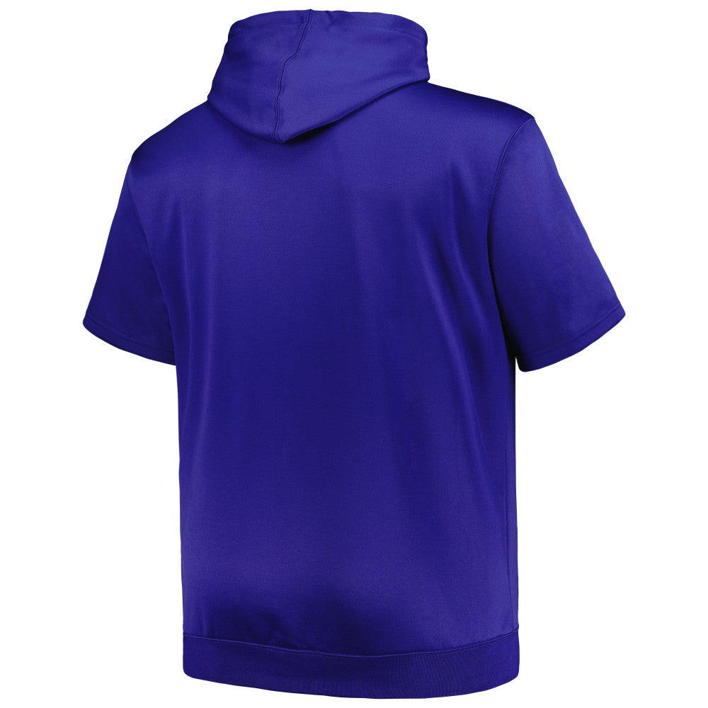 New York Mets Profile Big & Tall Contrast Short Sleeve Pullover Hoodie - Royal Hoodies