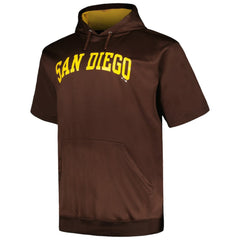 San Diego Padres Profile Big & Tall Contrast Short Sleeve Pullover Hoodie - Brown Hoodies