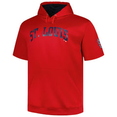 St. Louis Cardinals Profile Big & Tall Contrast Short Sleeve Pullover Hoodie - Red Hoodies