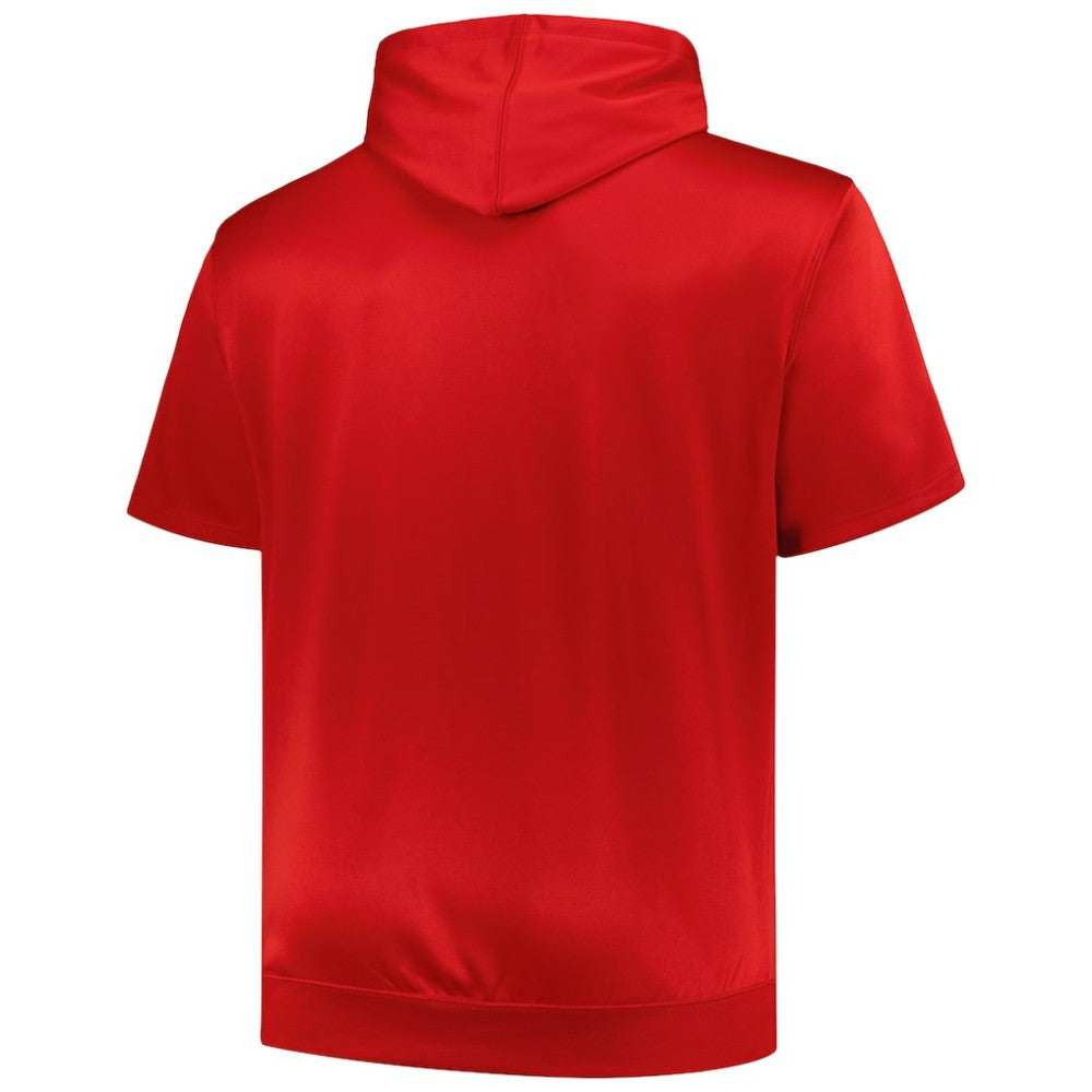 St. Louis Cardinals Profile Big & Tall Contrast Short Sleeve Pullover Hoodie - Red Hoodies