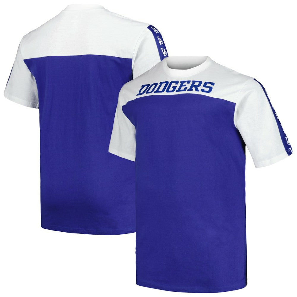 Los Angeles Dodgers Profile Big & Tall Yoke Knit T-Shirt - White/Royal T-shirts
