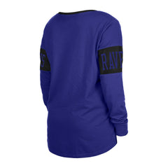 Baltimore Ravens New Era Women's Lace-Up Notch Neck Long Sleeve T-Shirt - Black T-shirts