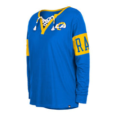 Los Angeles Rams New Era Women's Lace-Up Notch Neck Long Sleeve T-Shirt - Royal T-shirts