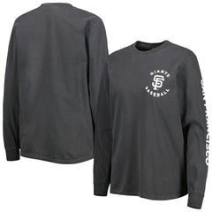 San Francisco Giants Soft as a Grape Women's Team Pigment Dye Long Sleeve T-Shirt - Black T-shirts