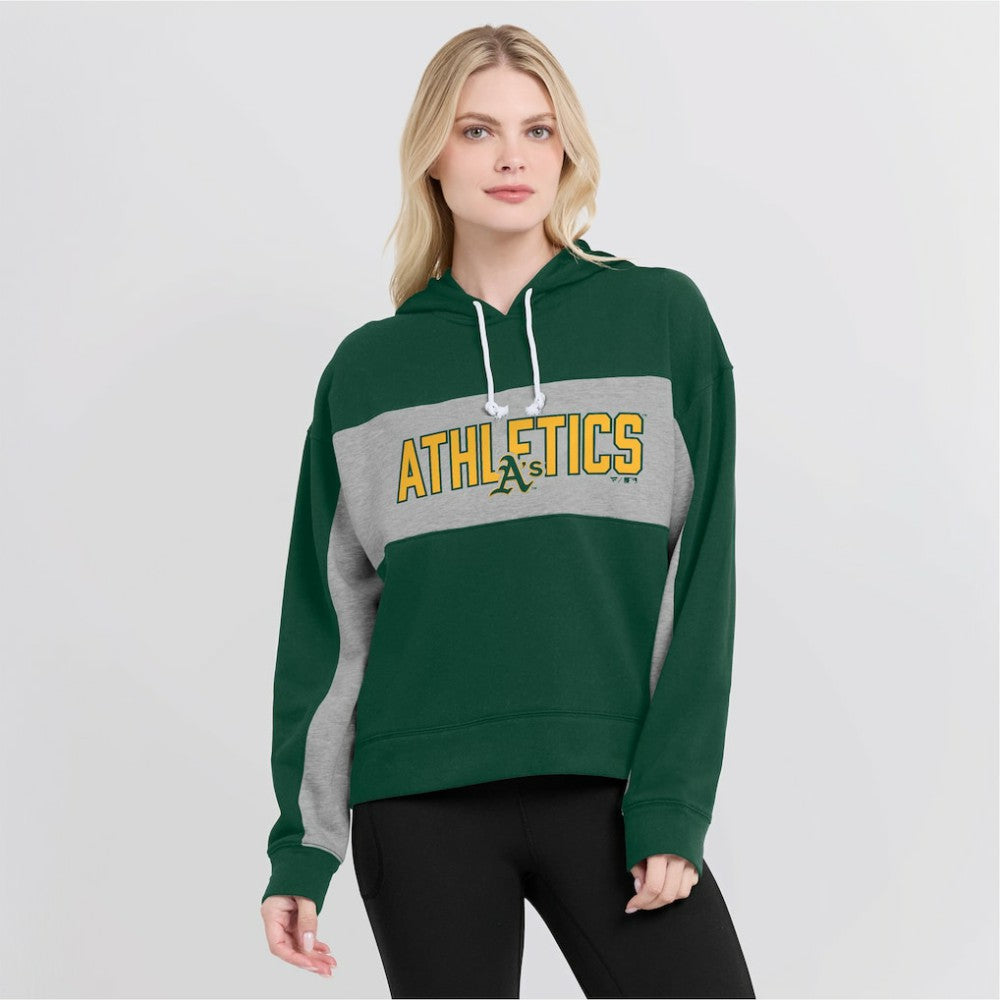 Athletics Fanatics Women's Filled Stat Sheet Pullover Hoodie - Green Hoodies