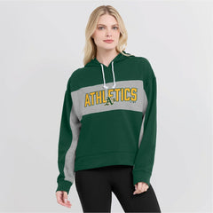 Athletics Fanatics Women's Filled Stat Sheet Pullover Hoodie - Green Hoodies