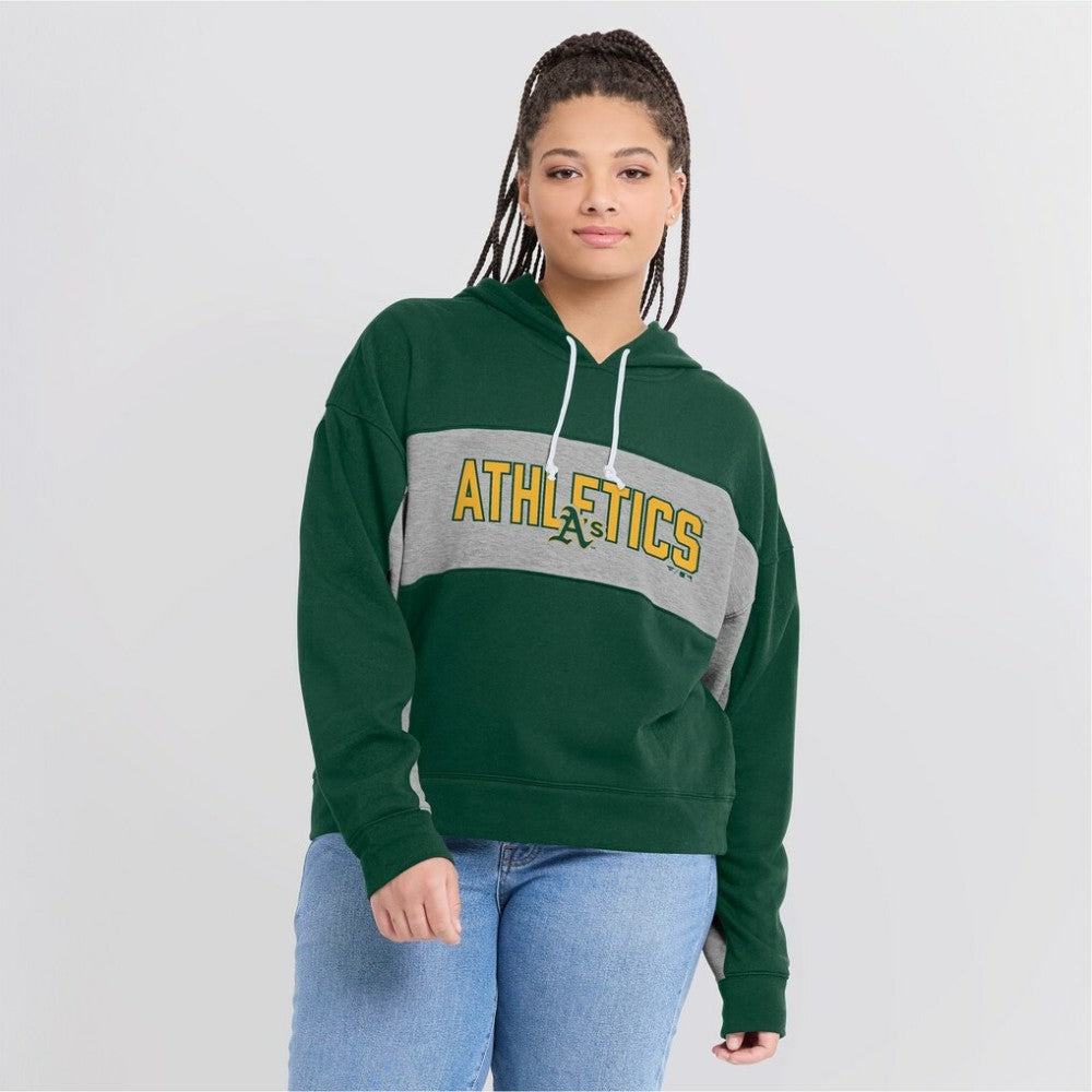 Athletics Fanatics Women's Filled Stat Sheet Pullover Hoodie - Green Hoodies