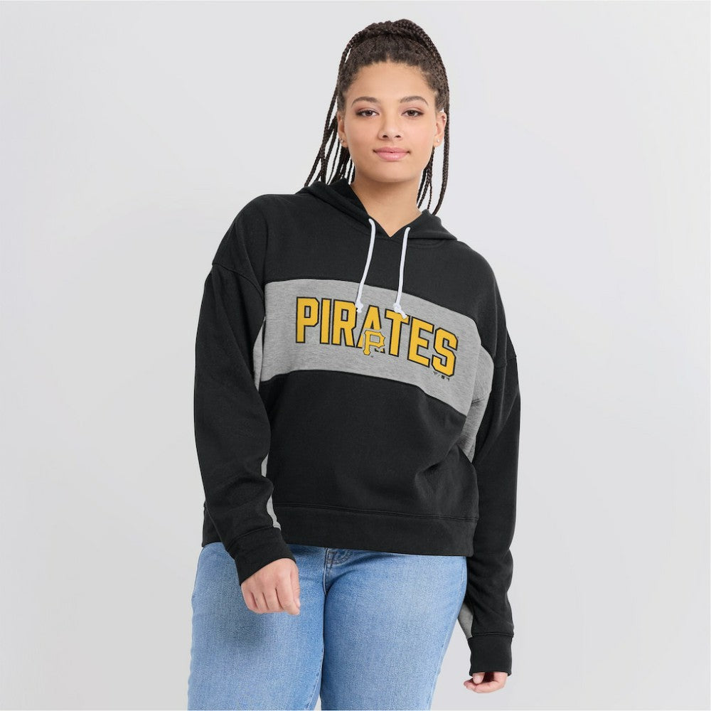 Pittsburgh Pirates Fanatics Women's Filled Stat Sheet Pullover Hoodie - Black Hoodies
