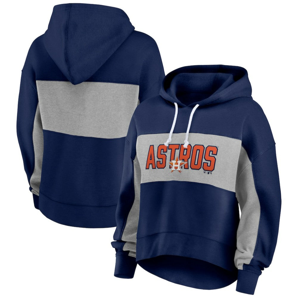 Houston Astros Fanatics Women's Filled Stat Sheet Pullover Hoodie - Navy Hoodies