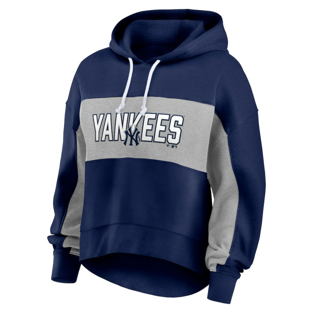 New York Yankees Fanatics Women's Filled Stat Sheet Pullover Hoodie - Navy Hoodies