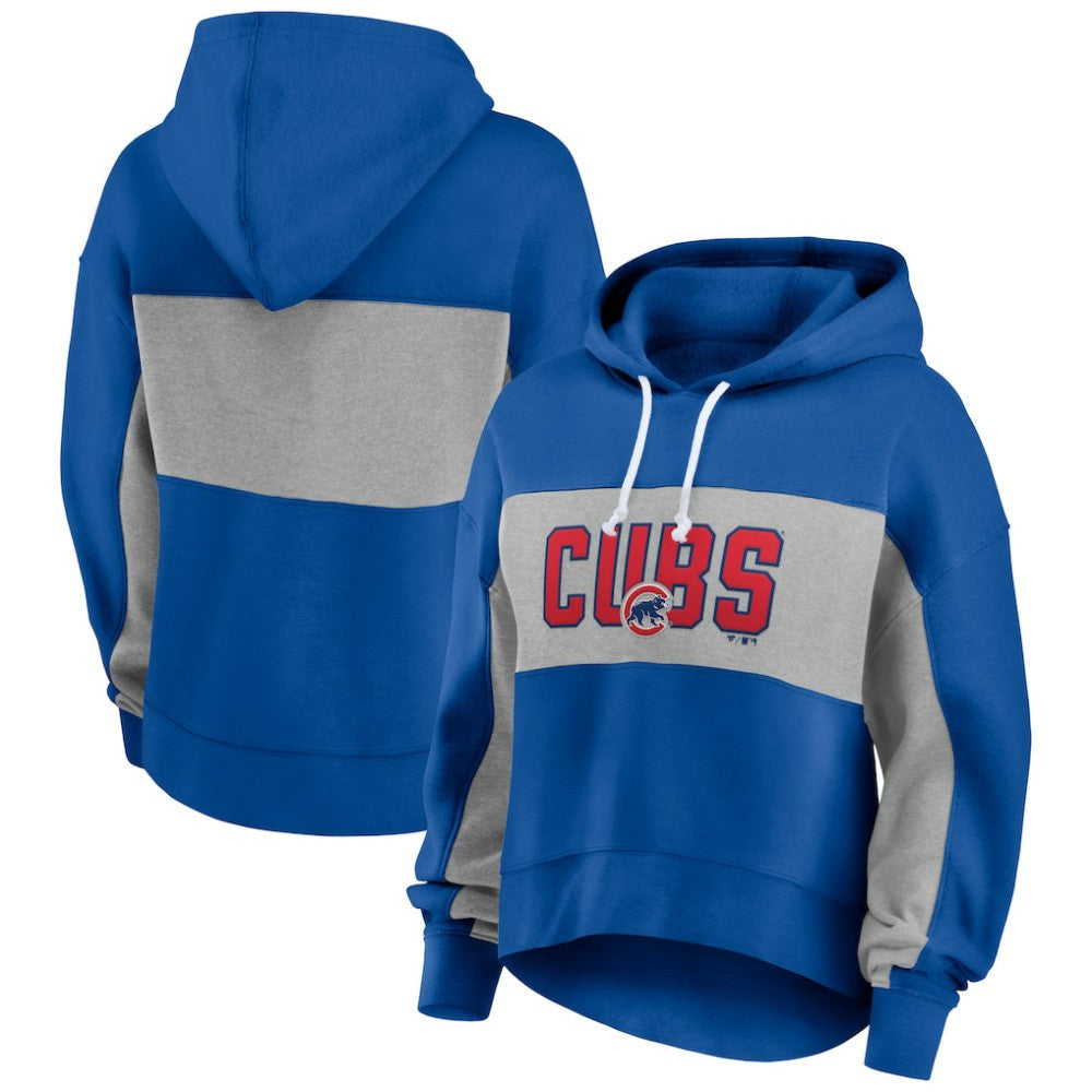 Chicago Cubs Fanatics Women's Filled Stat Sheet Pullover Hoodie - Royal Hoodies